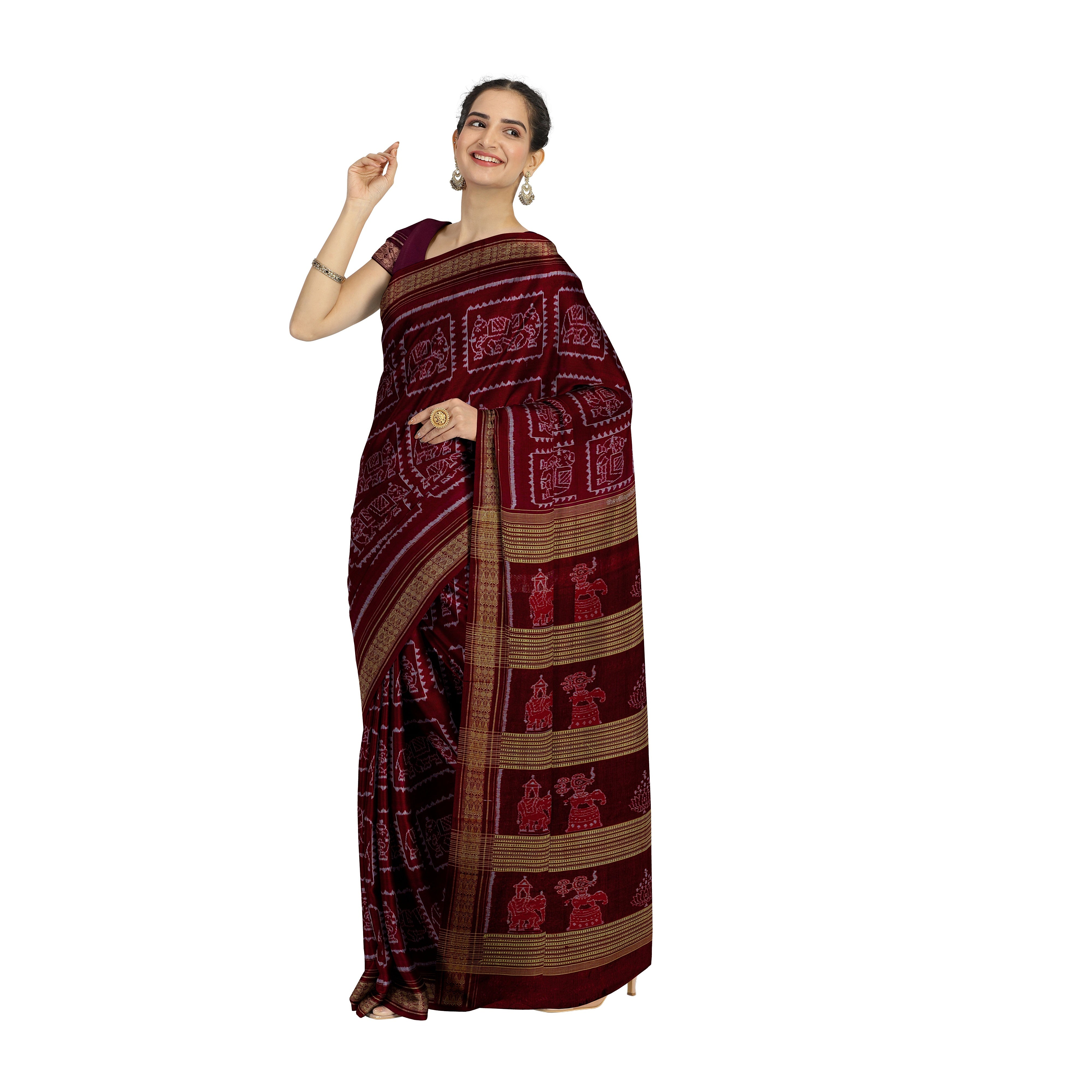 Black Cotton Sambalpuri Saree